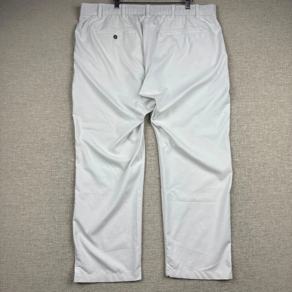 Under Armour Mens White Herringbone Golf Pants 42x30 Performance Trousers